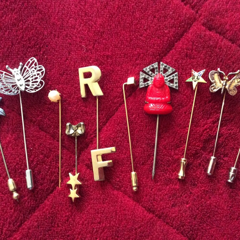 Vintage Lot of 10 Stick Pins For The Collector